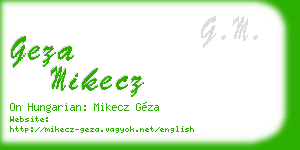 geza mikecz business card